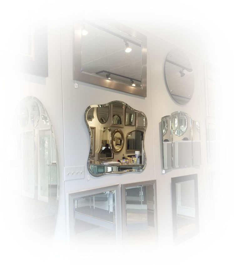 A gallery of antique mirrors with ornate frames.